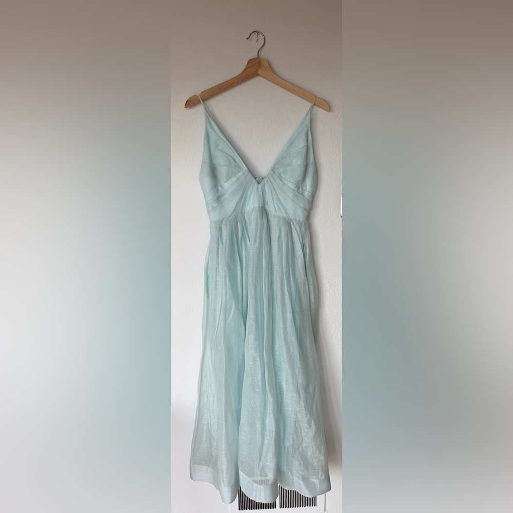 Zimmermann Light Aqua Chiffon Dress